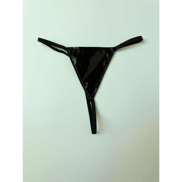 Alivila.Y Black Faux Leather Mini Bodycon Corset Dress and Thong Women's 6XL - Picture 10 of 12